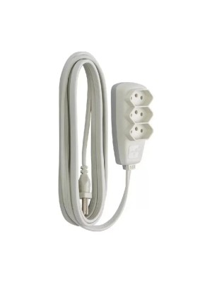 EXTENSAO BRANCA PL 2X0,75MM 3M UN. LIDER PLUS