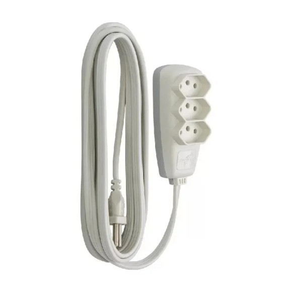 EXTENSAO BRANCA PL 2X0,75MM 3M UN. LIDER PLUS