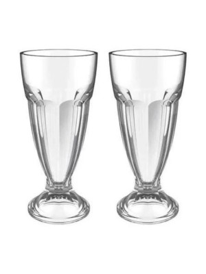 JOGO DE COPOS DE VIDRO P/ MILKSHAKE LUXOR 300ML  2PCS - CM12 INGA
