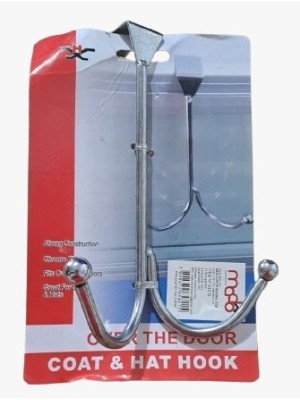 GANCHO DUPLO DE METAL PARA PAREDE 15,5CM UN. MADO