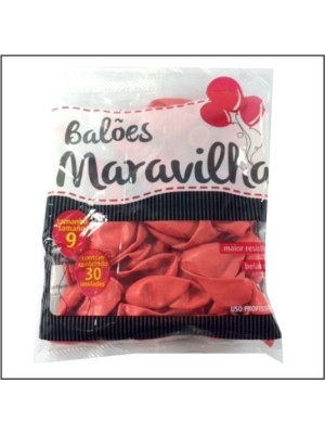 BALAO VERMELHO N.9 C/30PCS BALOES MARAVILHA UN. BALOES JOY