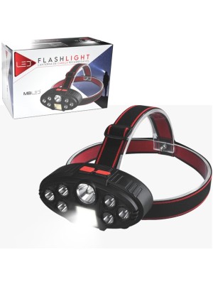 LANTERNA DE CABECA RECARREGAVEL 7 LEDS 13W 4.2V UN. MB TECH