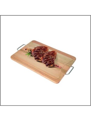 Tábua de Pinus com Cabo 60x32cm +Casa para Churrasco e Corte de Carnes com Acabamento Natural e Alta Resistência