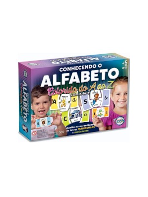 Jogo Conhecendo o Alfabeto Colorido de A ao Z com 72 Pecas