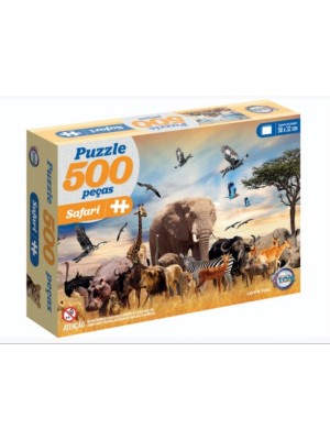Jogo Quebra Cabeca Puzzle Safari Africa com 500 Peças