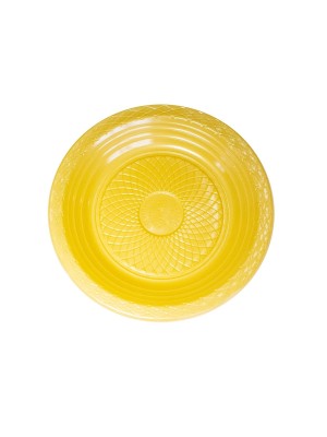 Prato Descartável Raso 15cm Sobremesa Amarelo