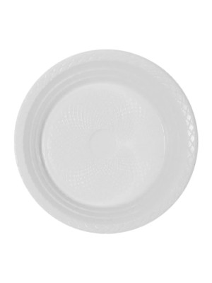 Prato Descartavel Raso 21Cm Com 10 unidades Branco