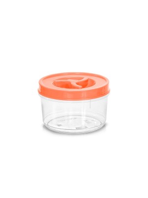 Pote Redondo Transparente com Tampa Rosca Tampa Colorida