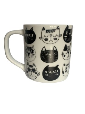 Caneca 300ml de Porcelana Pet Faixa – Caneca Decorada para Café, Chá, Cappuccino e Chocolate Quente, Presente Criativo para Amantes de Pets