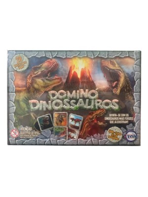 JOGO DOMINO DINOSSAUROS C/28 PCS UN. TOIA BRINQUEDOS