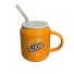 CANECA DE PORCELANA C/ CANUDO DE VIDRO 380ML UN.