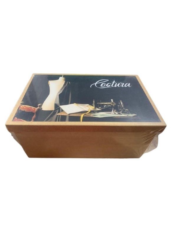 CAIXA DE COSTURA MDF 27X17X13CM UN. CONECTA BRASIL