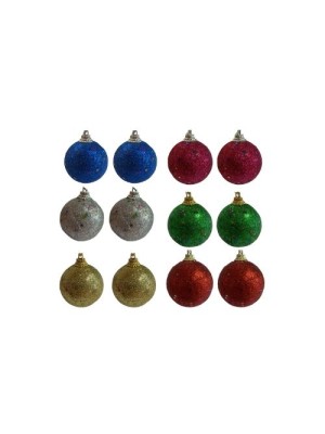 BOLA NATAL 3CM PCT COM 12 UNID CORES SORTIDAS - TOP IMPORTADORA