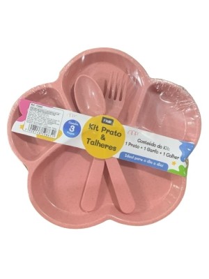 PRATO E TALHERES KIT C/3PCS UN.
