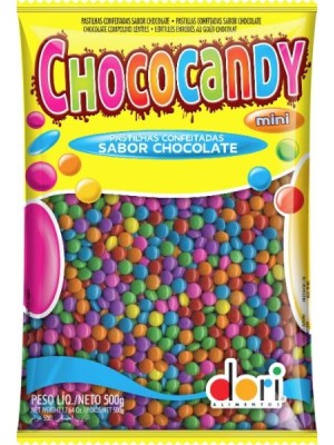 CHOCOCANDY PASTILHA CONFEITADA COLORIDA 500G UN.