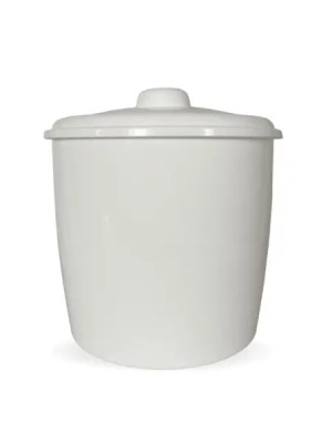 CESTO 6L PIA C/ TAMPA REDONDO BRANCO UN.