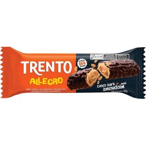 WAFER TRENTO ALLEGRO CHOCOLATE DARK C/ AMENDOIM 26G UN. PECCIN