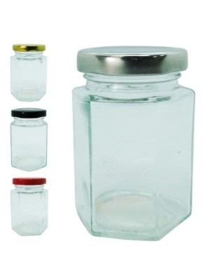 POTE DE VIDRO 100ML COM TAMPA DE METAL 8X5,5CM UN. RIO TIJUCAS