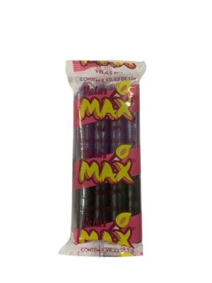 VELA N 1 ROXA-PRETA 8PCS 12G UN. VELAS MAX