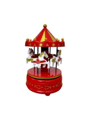 Carrossel Musical Natalino 17x11cm Multiart – Enfeite Som e Movimento para Decoração de Natal