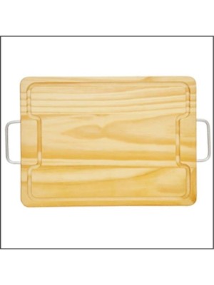 Tábua de Pinus com Cabo 50x32cm – Madeira Natural de Reflorestamento, Ideal para Cortar e Servir Carnes, Frios e Petiscos