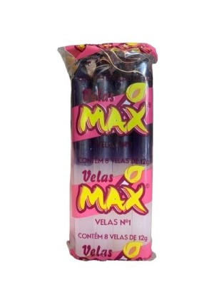 VELA N 1 PRETA-BRANCA 8PCS 12G UN. VELAS MAX