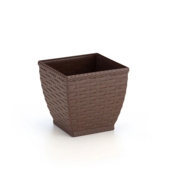VASO CACHEPO RATTAN PEQ. QUADRADO COR COFFEE UN.