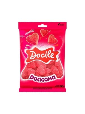 BALA DE GOMA DOCIGOMA CORACAO VERMELHO 160G UN. DOCILE