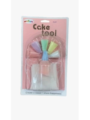 DECORADOR DE BOLO KIT C/6 BICOS SACO E ADAPTADOR UN.