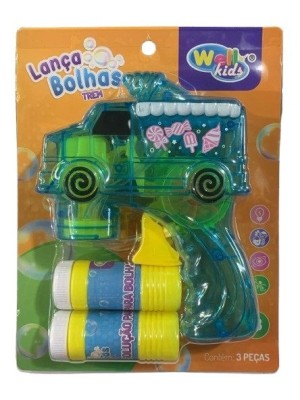 PISTOLA LANCA BOLHAS A FRICCAO COM LUZ CANDY CAR SRT COR UN.