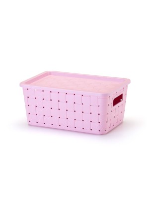CESTO PRATICO RATTAN 7LTS ROSA UN.
