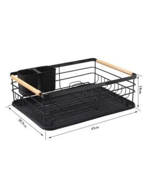 ESCORREDOR DE LOUCA COM SAÍDA DE ÁGUA 360°  PORTA TALHERES TAÇAS E COPOS  42X30X12CM UN.