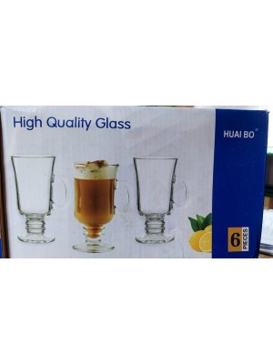 CANECA DE VIDRO 245ML KIT C/6PCS UN. ALIANCA