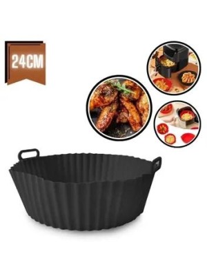CESTA REDONDA DE SILICONE P/AIRFRYER 24CM UN