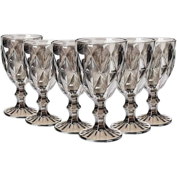 TACA DE DIAMANTE FUME CONJ C/6PCS UN.