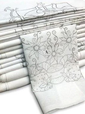 Pano de Prato Riscado 44x68cm 100% Algodão Alta Absorção e Bainha Reforçada