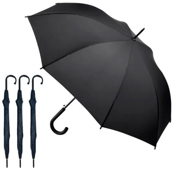 GUARDA CHUVA CABO PLASTICO CURVO HASTES METAL UN.