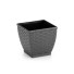 VASO CACHEPO RATTAN PEQ. QUADRADO PRETO UN.