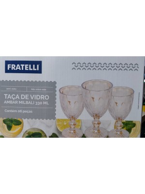 TACA VIDRO AMBER MILBALI 330ML C/6PCS