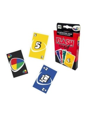 JOGO FLASH CARTAS C/54 CARTAS + 2CARTAS COM INSTRUÇÕES UN.