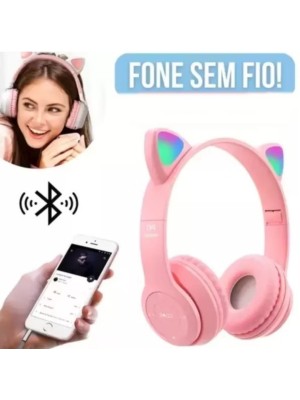 Orelha De Gato Iluminada Bluetooth 5.0 Fones De Ouvido Sem Fio Over-Ear STN-28 Mais Vendido Estilo Bonito Novo Modelo