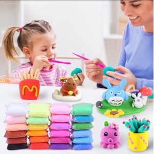 24 Massinhas de EVA Macia Leve Cores Ferramentas Massa Não-Tóxica Crianças Brinquedo Colorida
