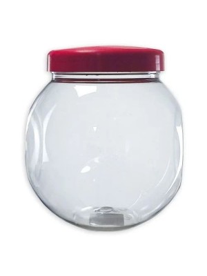 Baleiro 2,3L com Tampa Colorido Redondo Pote Balas Doces Plástico