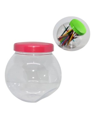 Baleiro 2,3L com Tampa Colorido Redondo Pote Balas Doces Plástico