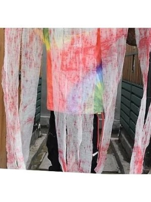 Cortina com Detalhes em Sangue 70x230cm – Decoração de Halloween Realista para Portas, Paredes e Ambientes Temáticos