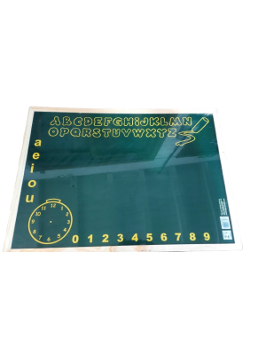 Quadro Verde Lousa Infantil 70X50 cm Com Relógio e Alfabeto