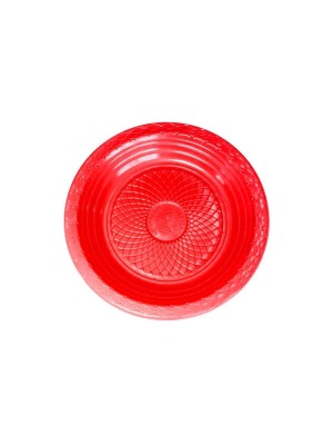 Prato Descartável Raso 15cm Sobremesa Vermelho