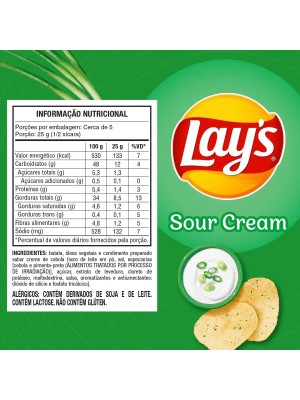 Salgadinho Batata Frita Lisa Creme De Cebola Lays 115G