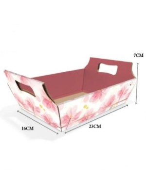 Cesta Bandeja Floral Com Alça 23X16X7CM