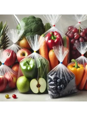 Bobina Plastica Multiuso Picotada Embalagem Frutas, Carnes, Verduras Uso Geral